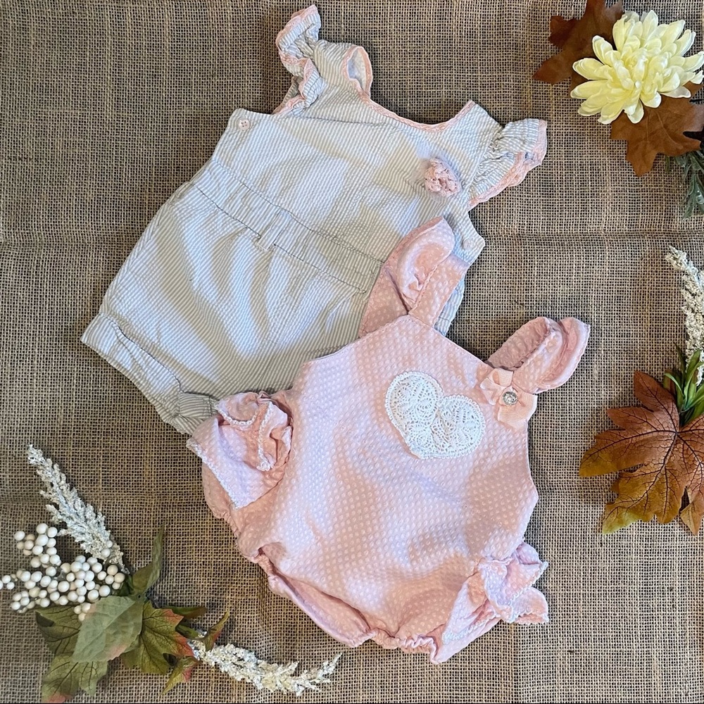 Catherine Malandrino + Boutique Polyester Blend Bubble Shorty Romper Mixed Set